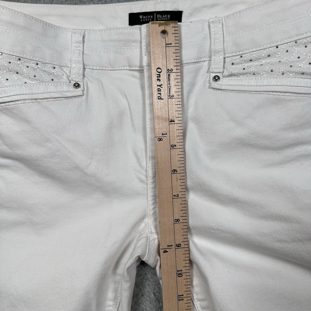 White House Black Market WHBM Women Size 6R Slim Ankle Jeans Embroidered - Picture 6 of 13